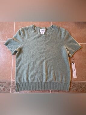 Wilt Women’s Short Sleeve Cashmere Sweater in Sage Green ~ Small NWT